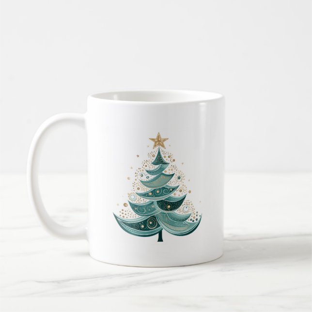 Winter Pine Tree Weihnachtskaffee Tasse (Links)