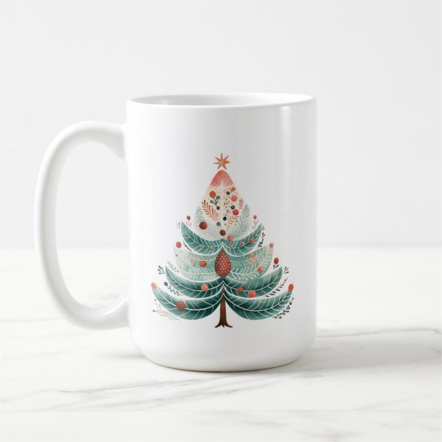 Winter Pine Tree Weihnachtskaffee Tasse (Links)