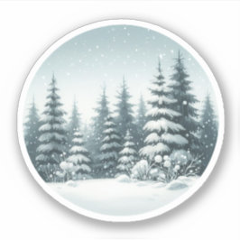 Winter Pine Trees Aufkleber