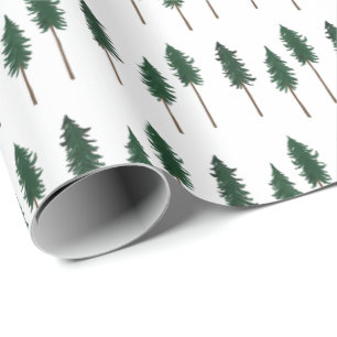 Winter Pine Trees Minimalistisch Retro Forest Must Geschenkpapier