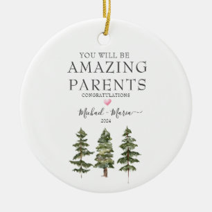 Winter Pine Trees Phantastisch neue erwartende Elt Keramik Ornament
