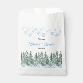 Winter Pine Trees Snowflakes Bridal Shower  Geschenktütchen