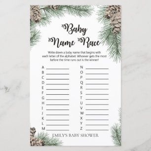 Winter Pinecone Baby Shower Game PRINIERT