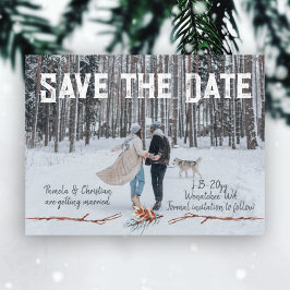 Winter Pinecone Hochzeit Rett-the-Date Postkarte