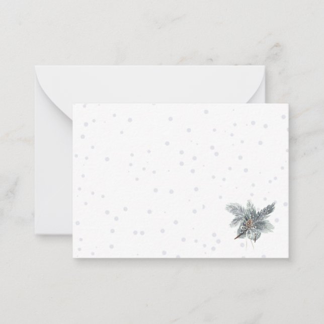 Winter Pinecone Notecards Mitteilungskarte (Vorderseite)