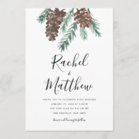 Winter Pinecone Wasserfarbener Hochzeitsempfang