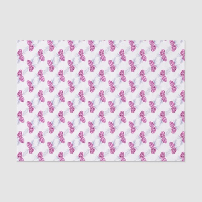 Winter Pinecones Pflaumenblauer weißer Papiertasch Seidenpapier (Vorderseite)