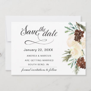 Winter Pinery Wedding Save the Date
