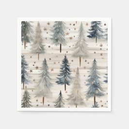 Winter Pines & Holiday Sentiments Serviette