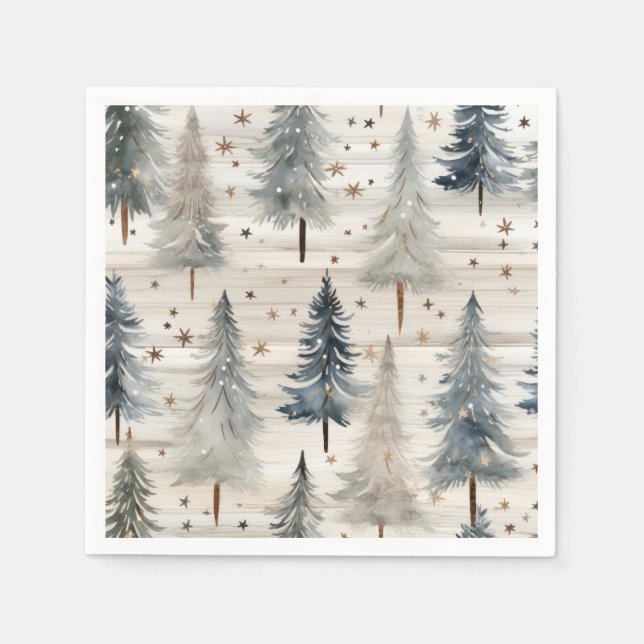 Winter Pines & Holiday Sentiments Serviette (Vorderseite)
