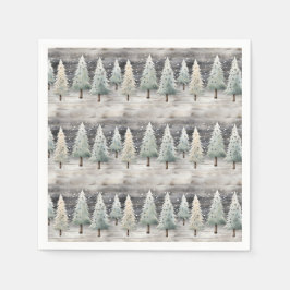 Winter Pines & Holiday Sentiments Serviette