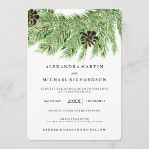Winter Pines Wedding Einladung