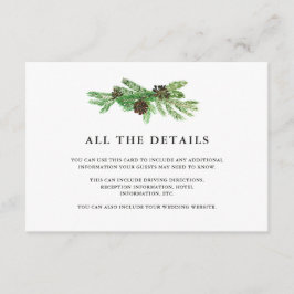 Winter Pines Wedding Guest Details Begleitkarte