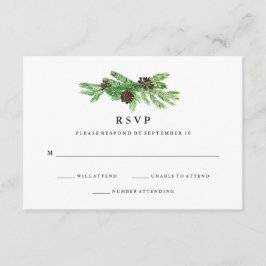 Winter Pines Wedding RSVP Karte