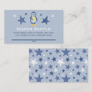 Winter Pinguin Baby Duschkabine - Raffle Ticket Begleitkarte
