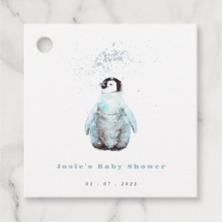Winter-Pinguin-Baby-Shower Geschenkanhänger