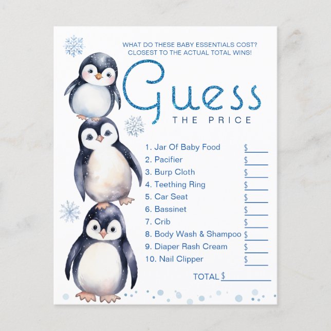 Winter Pinguin Baby Showhandbuch Flyer (Vorne)