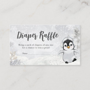 Winter Pinguin Babydusche Windelwanne Begleitkarte