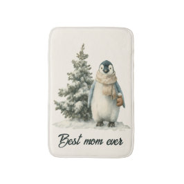 Winter-Pinguin „Beste Mutter überhaupt“ Design Badematte