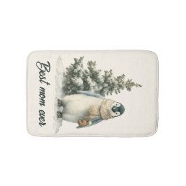 Winter-Pinguin „Beste Mutter überhaupt“ Design Badematte