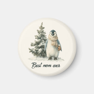 Winter-Pinguin „Beste Mutter überhaupt“ Design Magnet