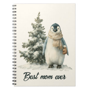 Winter-Pinguin „Beste Mutter überhaupt“ Design Notizblock