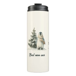 Winter-Pinguin „Beste Mutter überhaupt“ Design Thermosbecher