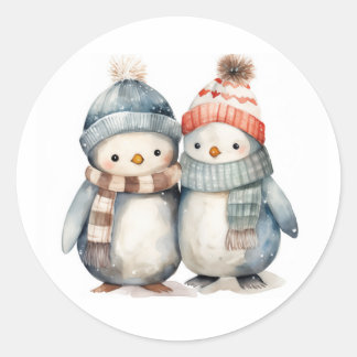 Winter Pinguin Classic Stickers