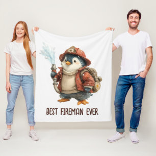 Winter-Pinguin-Feuerwehrmann-Ping-Pong-Schläger Fleecedecke