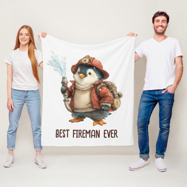 Winter-Pinguin-Feuerwehrmann-Ping-Pong-Schläger Fleecedecke (Beispiel)