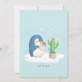 Winter Pinguin Gardener Lasse Liebe wachsen Dankeskarte