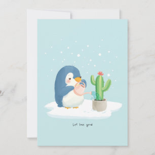 Winter Pinguin Gardener Lasse Liebe wachsen Dankeskarte