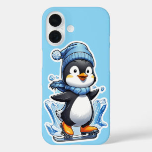 Winter Pinguin Ice Staking iPhone Case