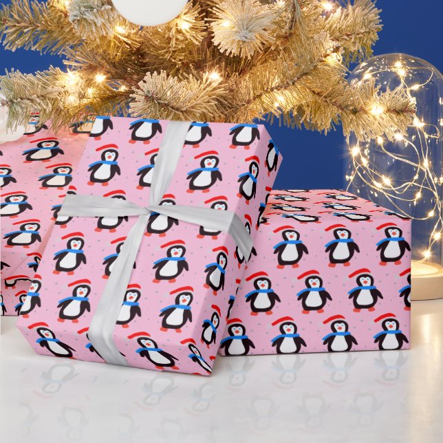 Winter-Pinguin im Schnee Geschenkpapier (Feiertage)