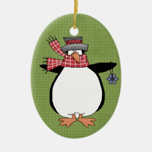 Winter Pinguin Keramik Weihnachtsschmuck