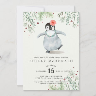 Winter Pinguin Kinderdusche Einladung
