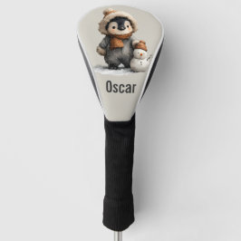 Winter-Pinguin mit Schneemann-Design Golf Headcover