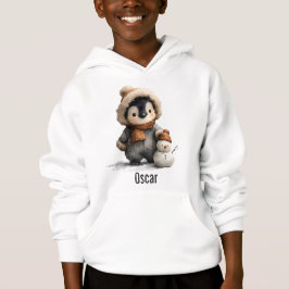 Winter-Pinguin mit Schneemann-Design Hoodie