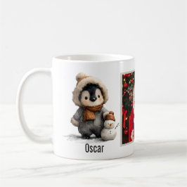 Winter-Pinguin mit Schneemann-Design Kaffeetasse