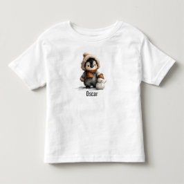 Winter-Pinguin mit Schneemann-Design Kleinkind T-shirt