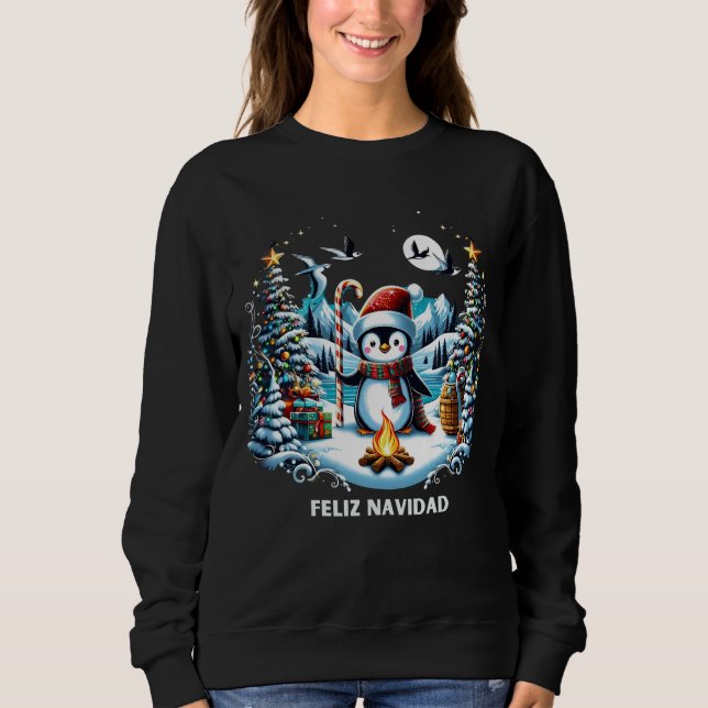 Winter Pinguin Niedlich Sweatshirt (Vorderseite)
