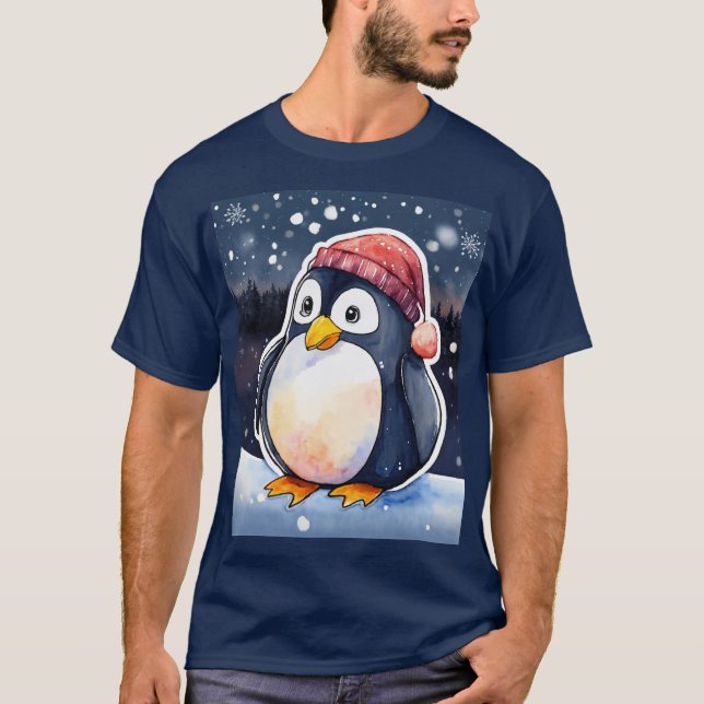Winter Pinguin T - Shirt - Niedlich & gemütlich ka (Vorderseite)