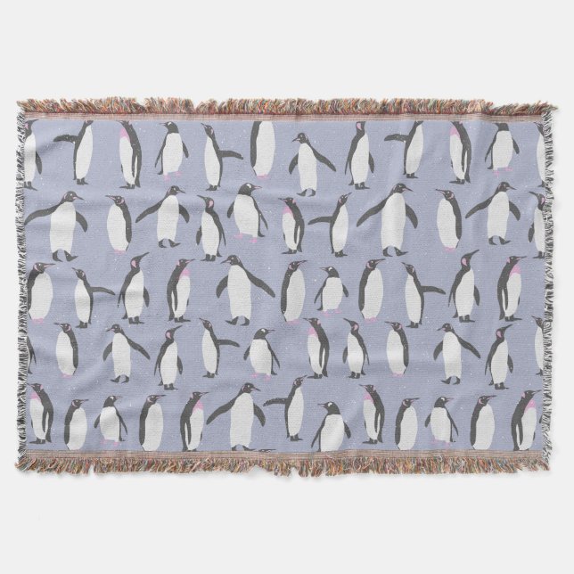 Winter Pinguine nahtlose Muster + Ihre Ideen Decke (Vorderseite)
