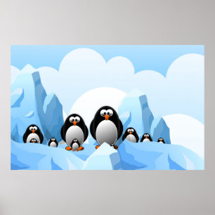 Winter Pinguine Poster