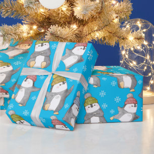 Winter Pinguine Wrapping Paper Geschenkpapier