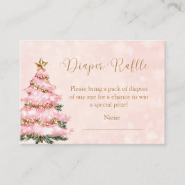 Winter Pink Baby Its Cold Outside Diaper Raffle Begleitkarte
