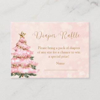 Winter Pink Baby It's Cold Outside Windel-Raffle Begleitkarte