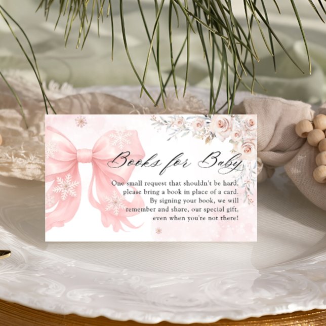 Winter Pink Bow Books for Baby Begleitkarte (Von Creator hochgeladen)