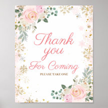 Winter Pink Floral Schneeflocke Danke, dass du gek