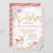 Winter Pink Floral Schneeflocken Einzigartiger Ren